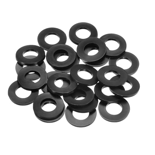 Image of PATIKIL M10 Nylon Flat Washer, 24 Pcs 10mm ID 20mm OD 2mm Thick Plastic Sealing Gasket Spacer for Fasten Screws Flanges Faucet Pipe Valves, Black