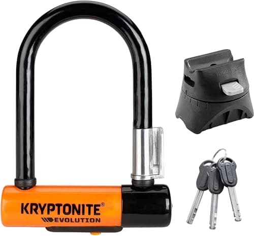 Image of Kryptonite Evolution Mini-5 Bike U-Lock, Heavy Duty Anti-Theft Bicycle U Lock, 13mm Steel Shackle Mounting Bracket and Keys, High Security Lock for Bicycles Scooters