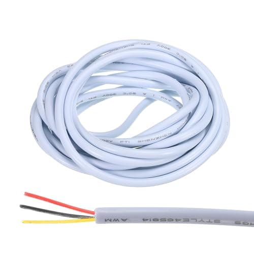 Image of sourcing map 22AWG Electrical Wire 3 Conductors 10FT/3m Power Cable Flexible Extension Signal Signal Cable White for LED Strips Lamps Lighting Power Supply