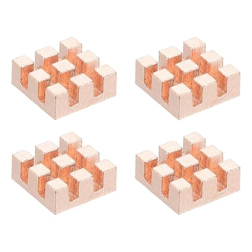 Image of PATIKIL Copper Heatsink 10x10x4mm, 4 Pcs Heat Sink Cooler Radiator for Raspberry Pi Chip CPU Power Transistor FET IC Power Amplifier
