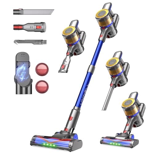 Image of Cordless Vacuum Cleaner,Stick Vacuum 45KPA/450W/60min,Wall-mounted Charging/V-shaped Anti-Tangle,with Self-standing Function and Removable Battery,Vacuum Cleaner for Pet Hair,Carpets and Hard Floors