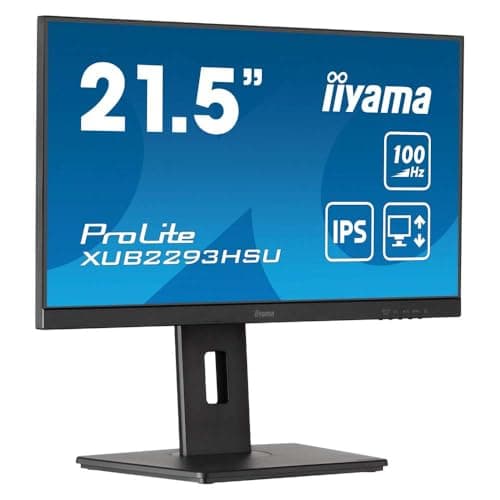 Image of iiyama XUB2293HSU-B7 21.5 inch IPS Slim Bezel, 100Hz, 1ms, Full HD 1920x1080, HDMI/DP/USB, TCO Certified, Height Adjustable Stand