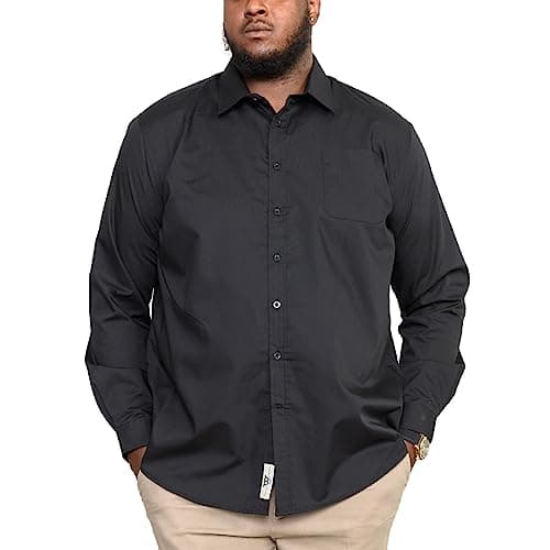 Image of D555 Duke Mens Corbin Long Sleeve Classic Regular Shirt - Black - 8XL