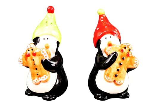 Image of Iconikal Ceramic Salt & Pepper Shaker Set, Christmas Penguin