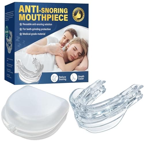 Image of Snoring Aids for Men & Women, Anti Snoring Devices, Adjustable & Comfortable Anti Snore Mouth Guard for Sleep, Snore Stopper with Travel Case 1Pack