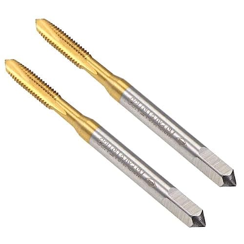 Image of MACHSWON Spiral Point Plug Threading Tap for Drilling and Tapping Aluminum Die Steel Ordinary Steel Non-Ferrous Metals and Hard Plastics H2 3 Flutes HSS Metric Screw Taps M3.5 x 0.6 mm 2PCS