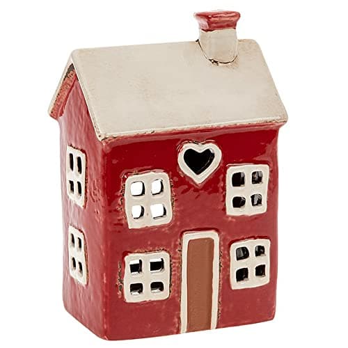 Image of Village Pottery Heart House Red Tealight Glazed Ceramic