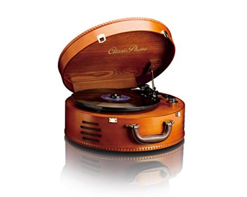 Image of Classic Phono by Lenco TT-34 Retro Turntable | Suitcase Record Player | PC Encoding With Built In Speakers - Brown
