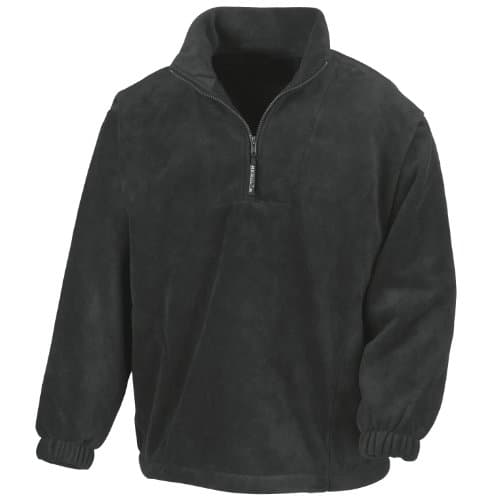 Image of Result Unlined Active 1/4 Zip Anti-Pilling Fleece Top (3XL) (Black)