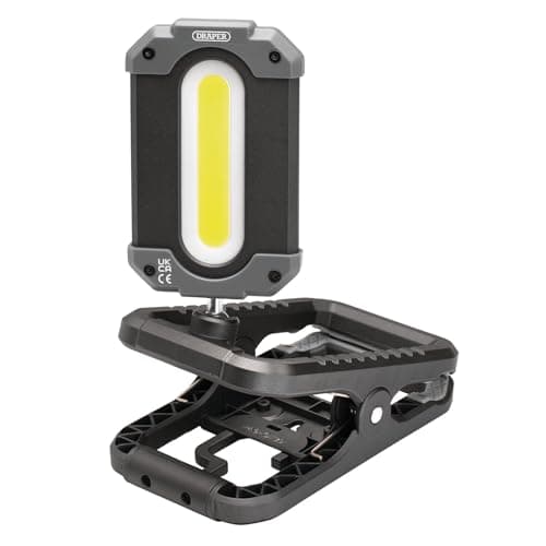 Image of Draper 23942 COB LED Rechargeable Work Light and Power Bank with Clamp, 10W, 1000 Lumens, USB-C Cable Supplied