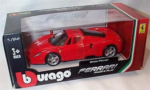Image of Burago red Enzo F'ERRAR'I car 1:24 scale diecast model