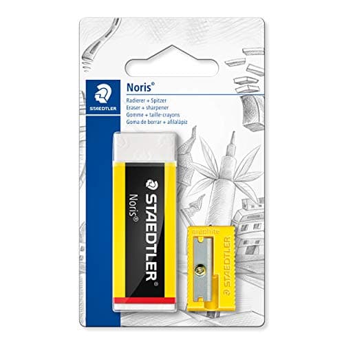 Image of STAEDTLER Eraser & Sharpener Set - Medium Size - Latex & Phthalate-Free Rubber - Pack of 2, 526 N-S1BK