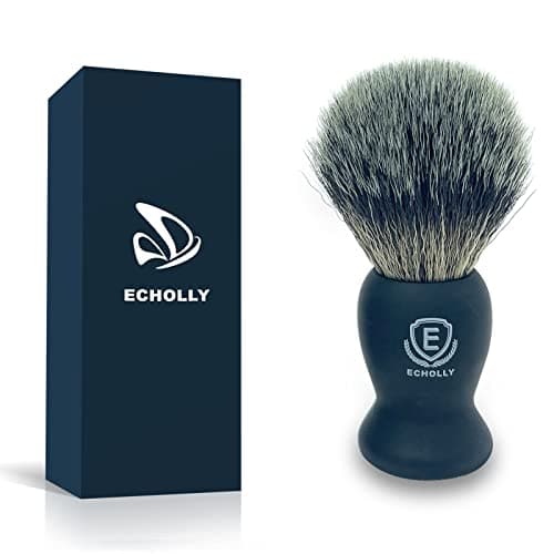 Image of Echolly Shaving Brushes for Men-Premium NO Shedding Bristle Shaving Brush-Vegan Lather Shave Brush-Luxury Fast Beard Brush-Perfect Gifts for Men,Boyfriends,Fathers(Rubber Handle)