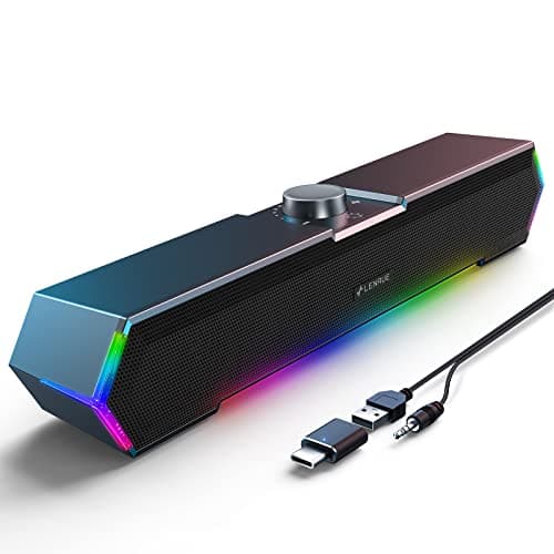 Image of LENRUE G11 PC Speakers for Desktop, Touch Lights Computer Speakers with Surge Clear Sound, USB C/USB Powered for Computer Desktop PC Laptop Monitor