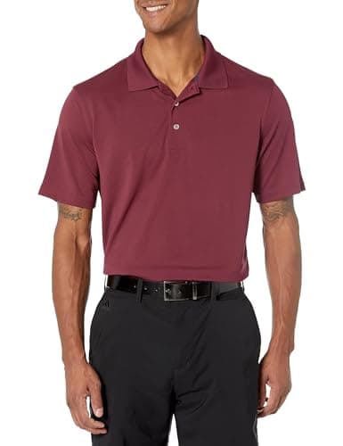 Image of Amazon Essentials Men's Golf Polo Shirt, Quick Dry, Short Sleeve, Rich Burgundy, XL