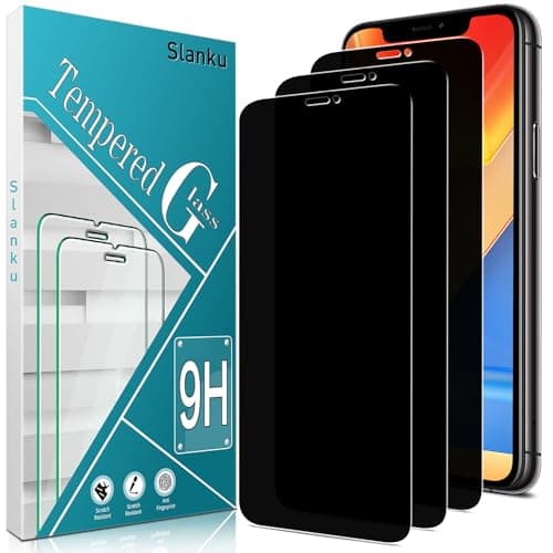 Image of Slanku 3 Pack for iPhone 11, iPhone XR Privacy Screen Protector, 6.1-Inch, Full Coverage, 9H Tempered Glass Film, Anti Spy, Anti Scratch, NO Bubbles, Easy To Install