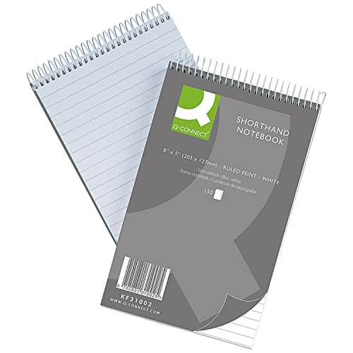 Image of Q-Connect Shorthand Notebook 150 Leaf Ruled Feint 203x127mm, Pack Size [ 10 ] SKU KF31002