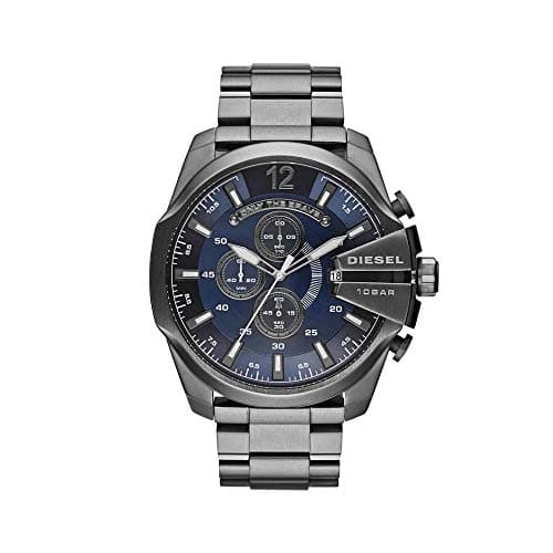 Image of Diesel Watch for Men Mega Chief, Chronograph Movement, 51 mm Gunmetal Stainless Steel Case with a Stainless Steel Strap, DZ4329