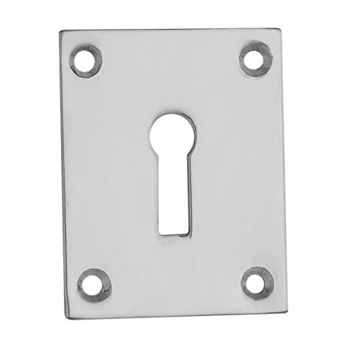 Image of Square Keyhole Cover Escutcheon (Pairs) in Variations and Finishes (50 x 40mm, Satin Chrome)
