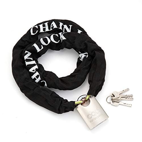 Image of Heavy Duty Motorbike Cycle Chain 3 Keys Lock Padlock Anti-Theft High Security for Motorcycle Bike Bicycle Door Gate Fence (8mm Dia. x 1000mm Length)