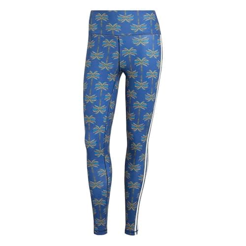 Image of adidas Women's Farm Rio 7/8 Training Leggings, Night Indigo/Dark Navy/Cream White, M