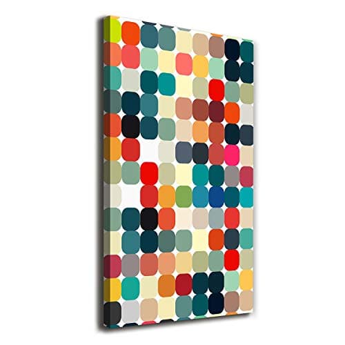 Image of Tulup - Framed Canvas Print - 70x140 cm - Wall Art - Art print Images - Picture - Home Decor Interior - Painting - for Living Room Bedroom, Kitchen - Multicoloured - Geometric background