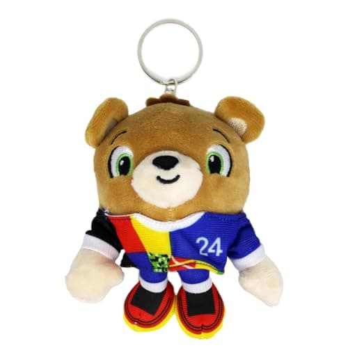 Image of UEFA Euro 2024 - Plush Keyring/Keyring Mascot Albärt - 12 cm - Made from Recycled PET, multicoloured, 45 mm
