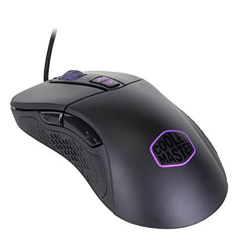 Image of Cooler Master SGM-4007-KLLW1 MasterMouse MM530 Ergonomic Palm Grip Gaming Mouse, 7 Buttons, RGB LED 3 Zone Light, On-The-Fly DPI 12000, Lag-Free