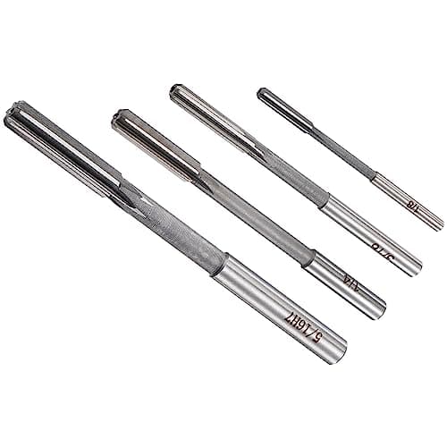 Image of CoCud Chucking Reamers Set, 1/8" 3/16" 1/4" 5/16" Diameter H7 Tolerance, Milling Cutter - (Applications: for Lathe Drilling Machine), 4-Pieces