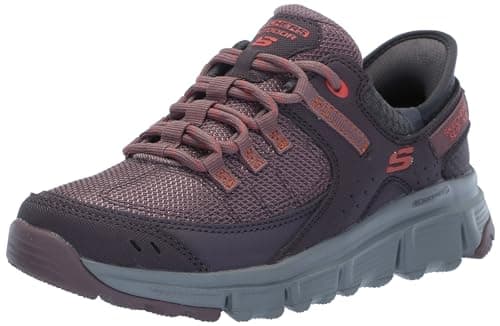 Image of Skechers Women's Summits At 180147 Trainers, Burgundy Synthetic/Mesh/Multi Trim, 6 UK