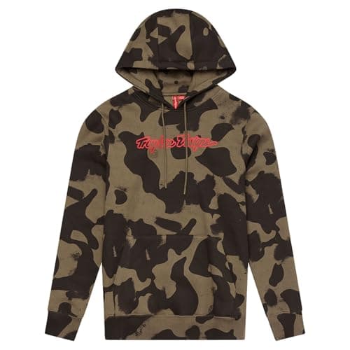 Image of Troy Lee Designs Pullover Hoodie; Signature Olive CAMO LG