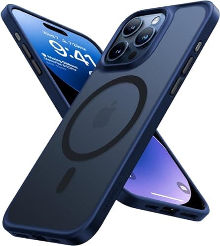 Image of TORRAS for iPhone 15 Pro Max Case with MagSafe [12FT Military Shockproof] [20W Safe & Fast Charging] [Titanium Action Button] Slim Thin Velvety Touch Matte Magnetic Cases iPhone 15 Pro Max Cover Blue