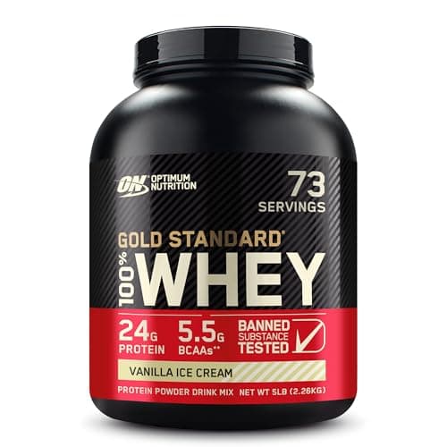 Image of Optimum Nutrition 100 Percent Vanilla Ice Cream Whey Gold Standard Supplements, 5 lbs, 2.27 Kg