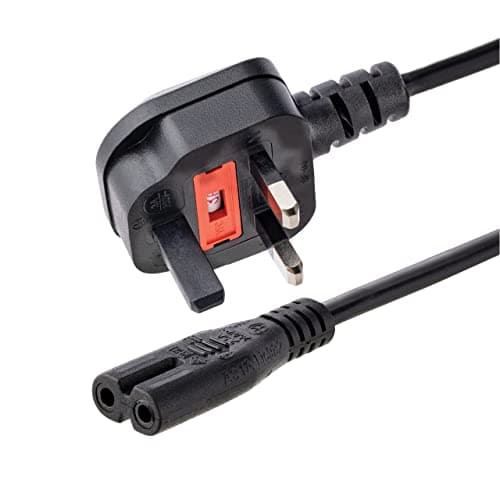 Image of StarTech 3ft (1m) UK Laptop Power Cable, BS 1363 to C7, 2.5A 250V, 18AWG, Black, AC Laptop Replacement Cord, Printer Cable, UK Laptop Charger Cord, Laptop Power Brick Cord (PXTNB2SUK1M)