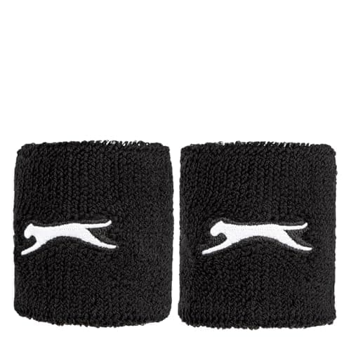 Image of Slazenger Unisex 2 Pack Tennis Wristbands Black One Size
