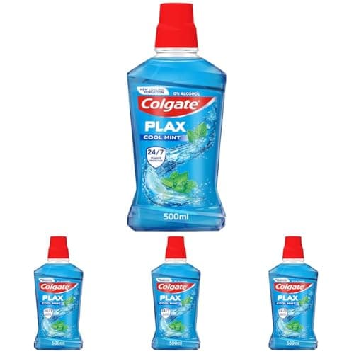 Image of Colgate Plax Cool Mint Antibacterial Mouthwash, 500ml (Pack of 4)