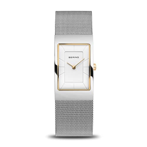 Image of BERING Women's Quartz Watch, 22 mm Silver Stainless-Steel Case and White Dial, Milanese Strap, Sapphire Crystal, 5 ATM, 10222-010-S