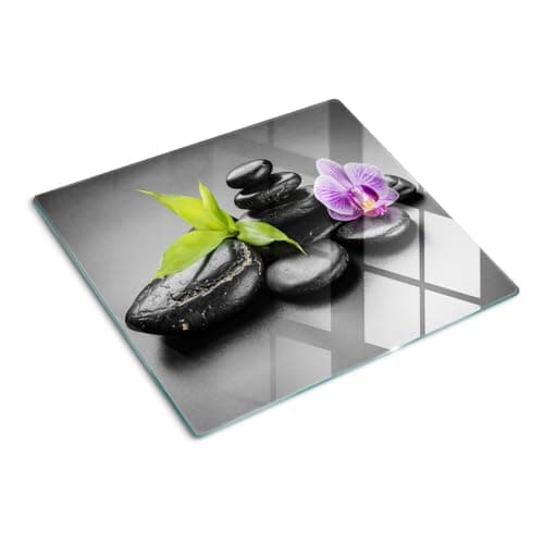Image of Tempered Glass Chopping Board 60x52 cm Non-Slip Feet Rectangular Glass Printed Easy to Clean Stain and Heat Resistance Polished Edges Bacteria-Resistant Smooth Surface Food Contact - Zen Stones