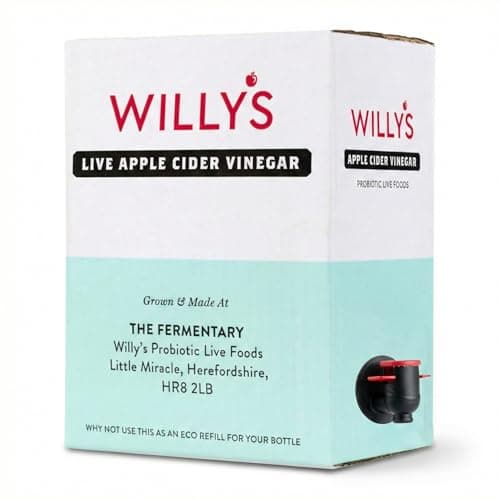 Image of WILLY’S Organic Apple Cider Vinegar with Live Mother – 2.25L Bag in Box – Vegan, Raw, Unpasteurised & Naturally Fermented ACV for Gut Health, Detox & Daily Wellness
