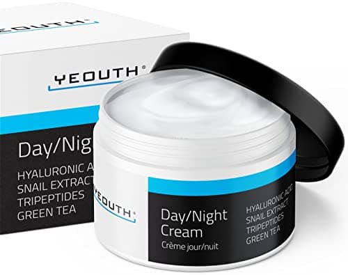 Image of YEOUTH Day Night Face Moisturizer with Hyaluronic Acid, Snail Mucin Cream and Copper Tripeptide, Hydrating Fragrance Free Moisturizer Face Cream for Women and Men 60g