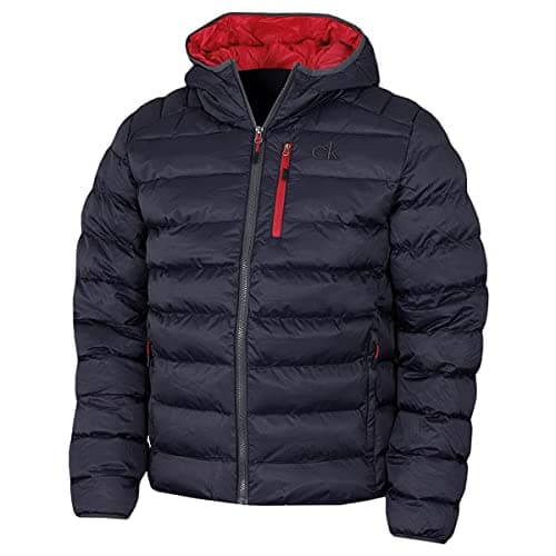Image of Calvin Klein Mens Woven Jacket - Navy/Red - XL
