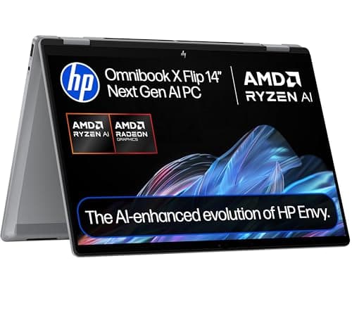 Image of HP OmniBook X Flip NGAI 14" Laptop | CoPilot+ PC | AMD Ryzen AI 5 340 Processor | 16GB RAM | 512GB SSD | AMD Radeon 840M Graphics | 2K Touchscreen | Up to 19.5 Hrs Battery | Windows 11 | 14-fk0004sa
