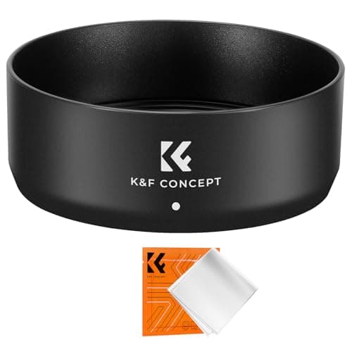 Image of K&F CONCEPT ES-65B Camera Lens Hood for Canon RF 50mm f/1.8 STM Lens, 43mm Bayonet Lens Hood, Reversible Sun Shade Lens Protector with Cleaning Cloth