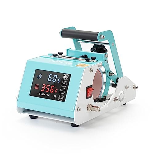 Image of PYD Life 220 V Mini Mug Heat Press Machine Mint Green Tumbler Heat Press Machine Touch Screen for 11 OZ 15 OZ Sublimation Mugs 18 OZ Sublimation Glass Can,for Infusible Ink Sheets Sublimation Paper