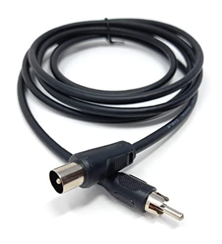 Image of DRUT 2m TV Plug to Phono (RCA) Plug Coaxial AV Lead Audio Video Cable 6.5ft