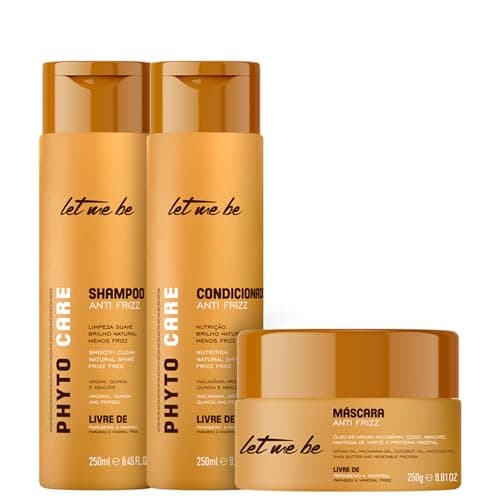Image of Let Me Be, Phyto Care Daily Use Kit, Phyto Care Anti-Frizz Shampoo, Conditioner with Argan Oil, Macadamia, Avocado, Shea Butter, Anti-Frizz Mask | 2x250ml and 250g
