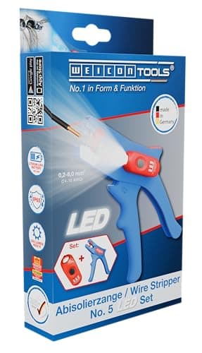 Image of WEICON Wire Stripper No. 5 LED Set, precise stripping of 0.2-6 mm², LED with 3 brightness levels, for dark work areas
