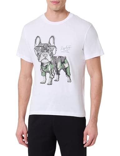 Image of Replay Men's Short Sleeve T-Shirt with Print, White 001 (White), S
