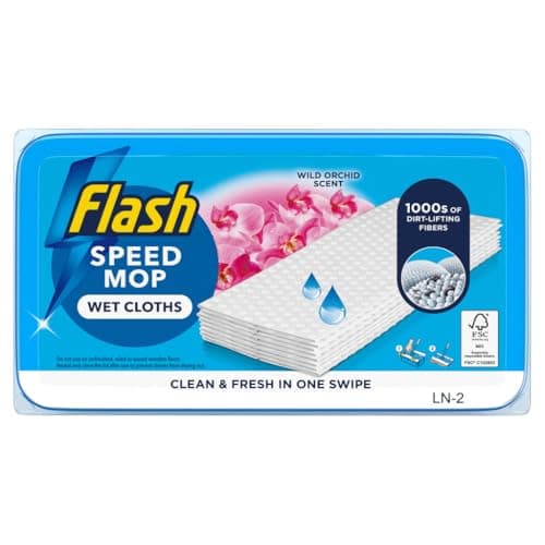 Image of Flash Speedmop Wet Cloth Refills, Fast Easy and Hygienic, Lemon Multi-Surface, 24 Cloths