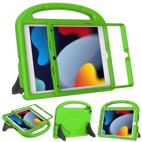 Image of MOXOTEK Kids Case for iPad 9th/8th/7th Generation 10.2 inch 2021/2020/2019, Case for iPad Air 3rd Gen/Pro 10.5 inch, Durable Shockproof Cover with Screen Protector for iPad 10.2 & 10.5, Green